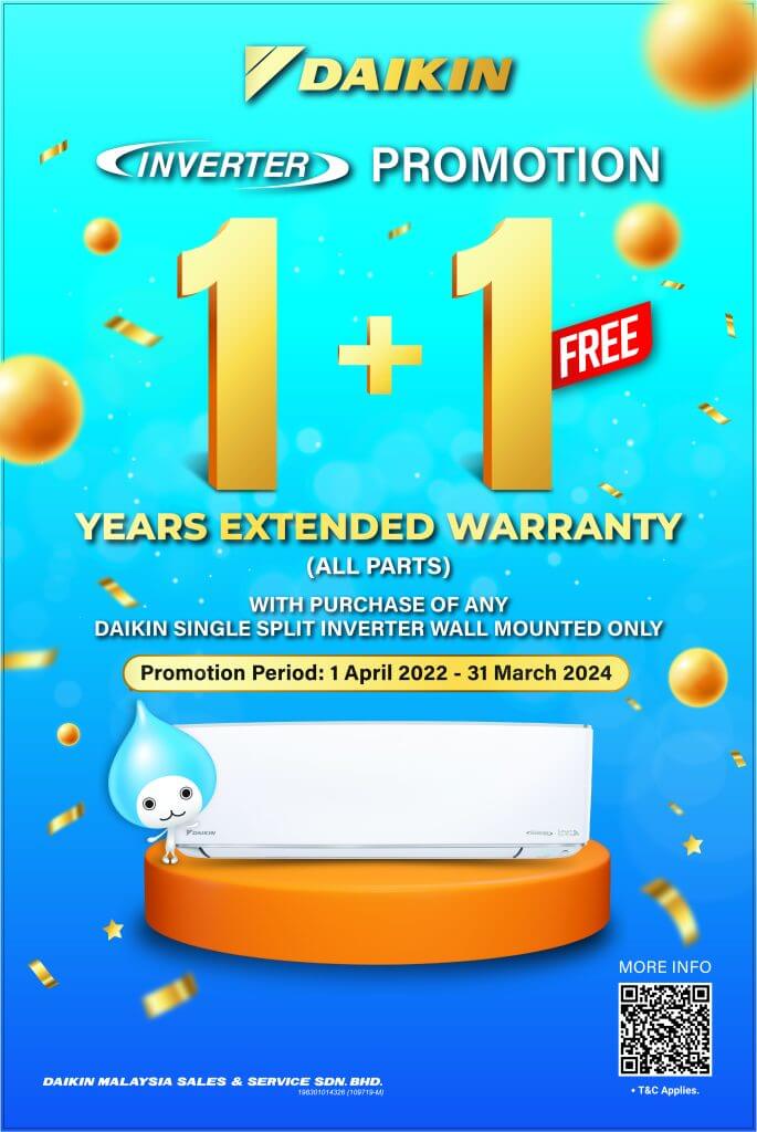 1 Year Extended Warranty Inverter Promotion | Daikin Malaysia