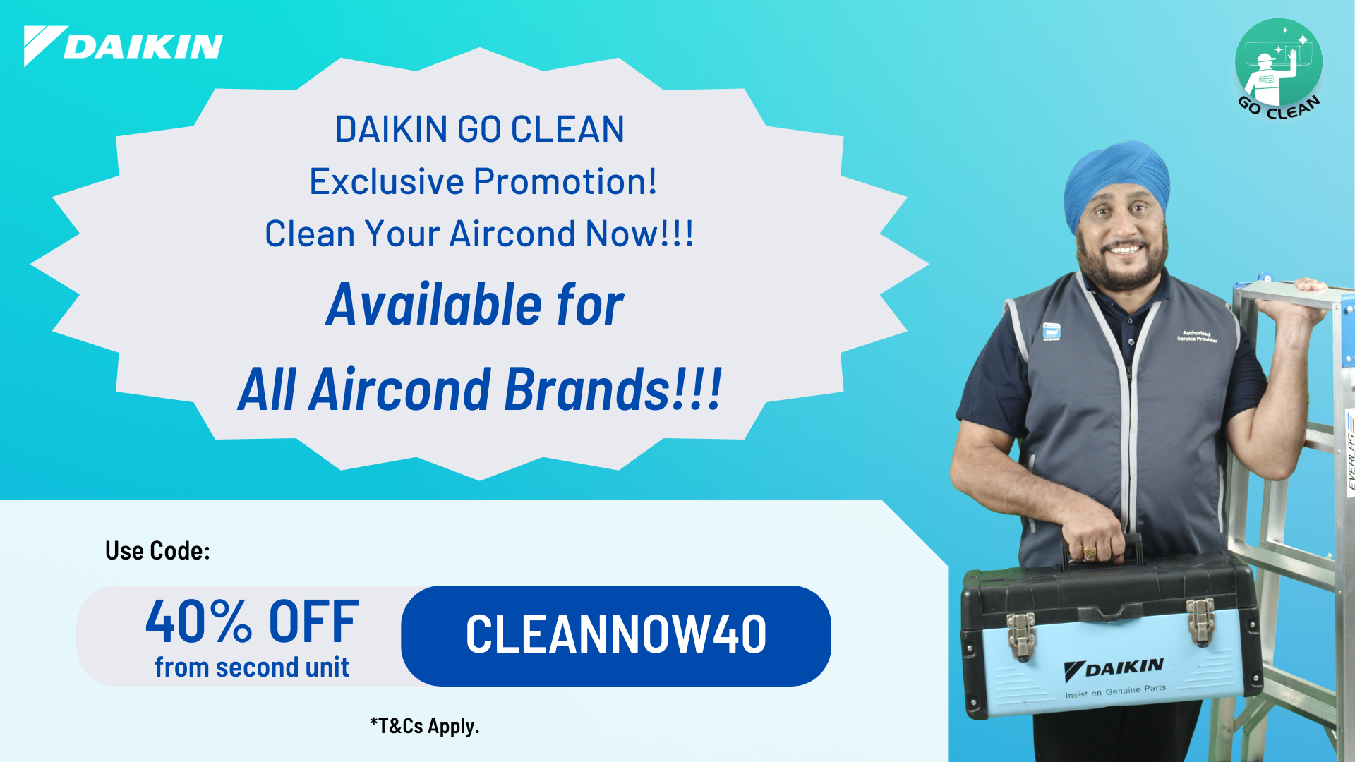 Get 40% Off 2nd Unit For Every 2 Units [CLEANNOW40] | Daikin Malaysia