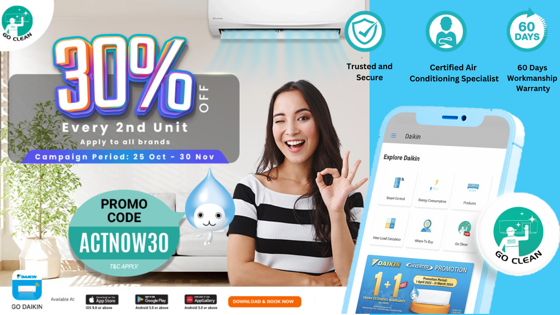 ACTNOW30 Get 30% Off 2nd Unit For Every 2 Units | Daikin Malaysia
