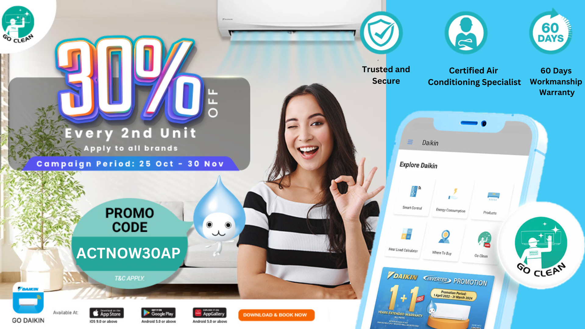 ACTNOW30AP Get 30% Off 2nd Unit For Every 2 Units | Daikin Malaysia