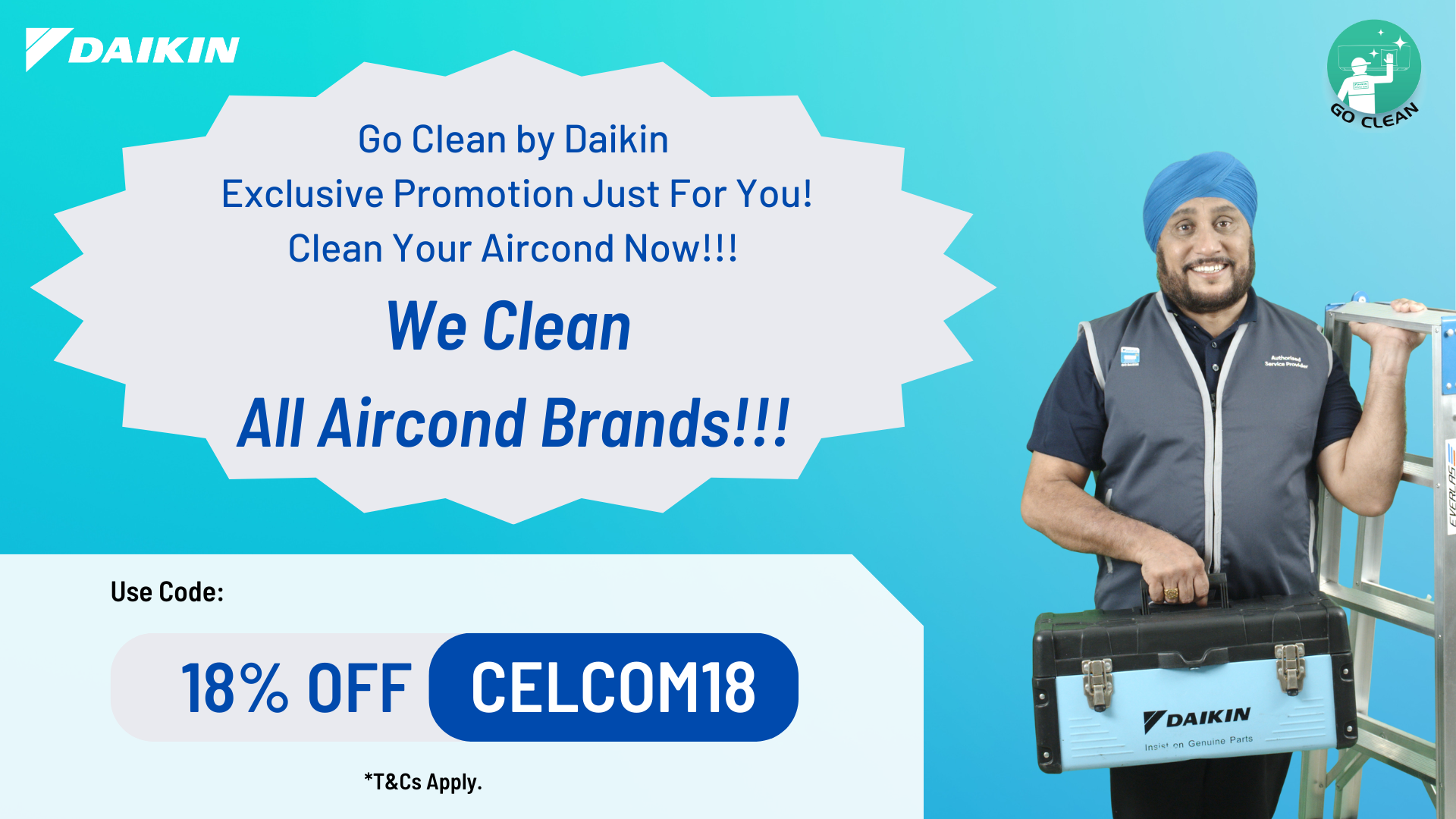 CELCOM18 Enjoy 18% OFF Per Order | Daikin Malaysia