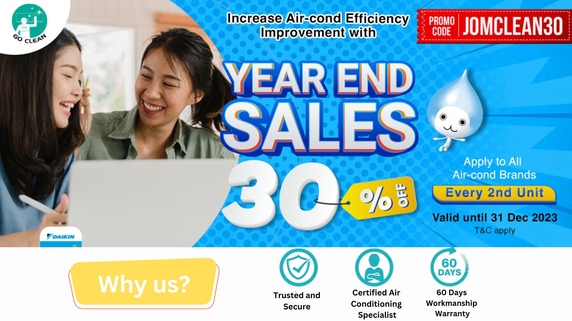 JOMCLEAN30 Get 30% Off 2nd Unit For Every 2 Units | Daikin Malaysia