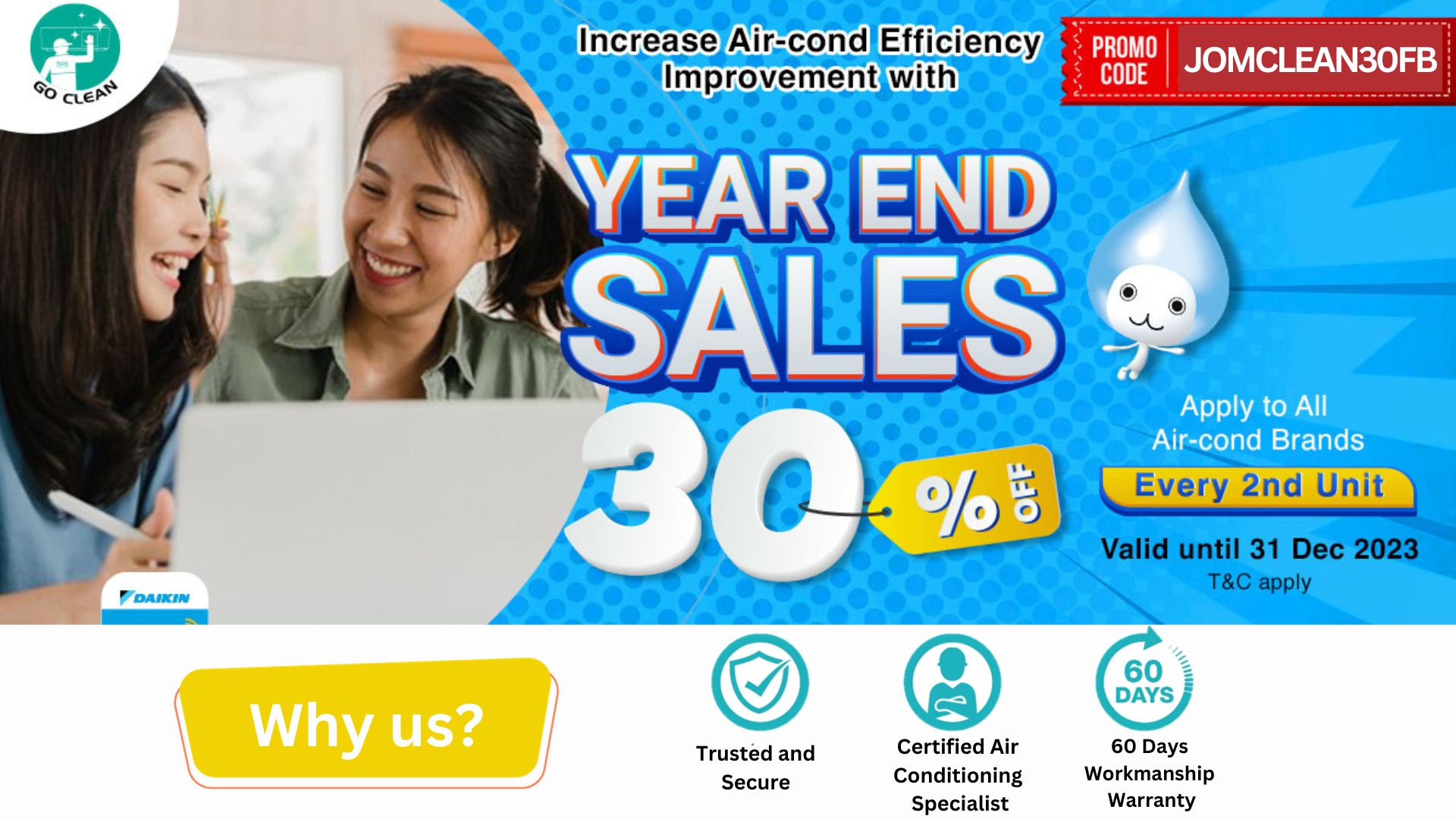 JOMCLEAN30FB Get 30% Off 2nd Unit For Every 2 Units | Daikin Malaysia