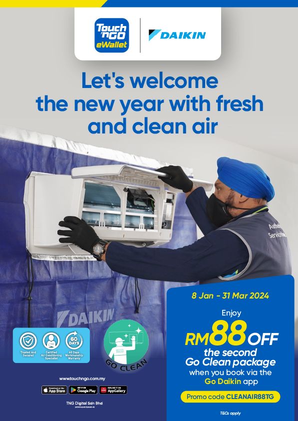 CLEANAIR88TG Get RM88 Off 2nd Unit For 2 Units | Daikin Malaysia