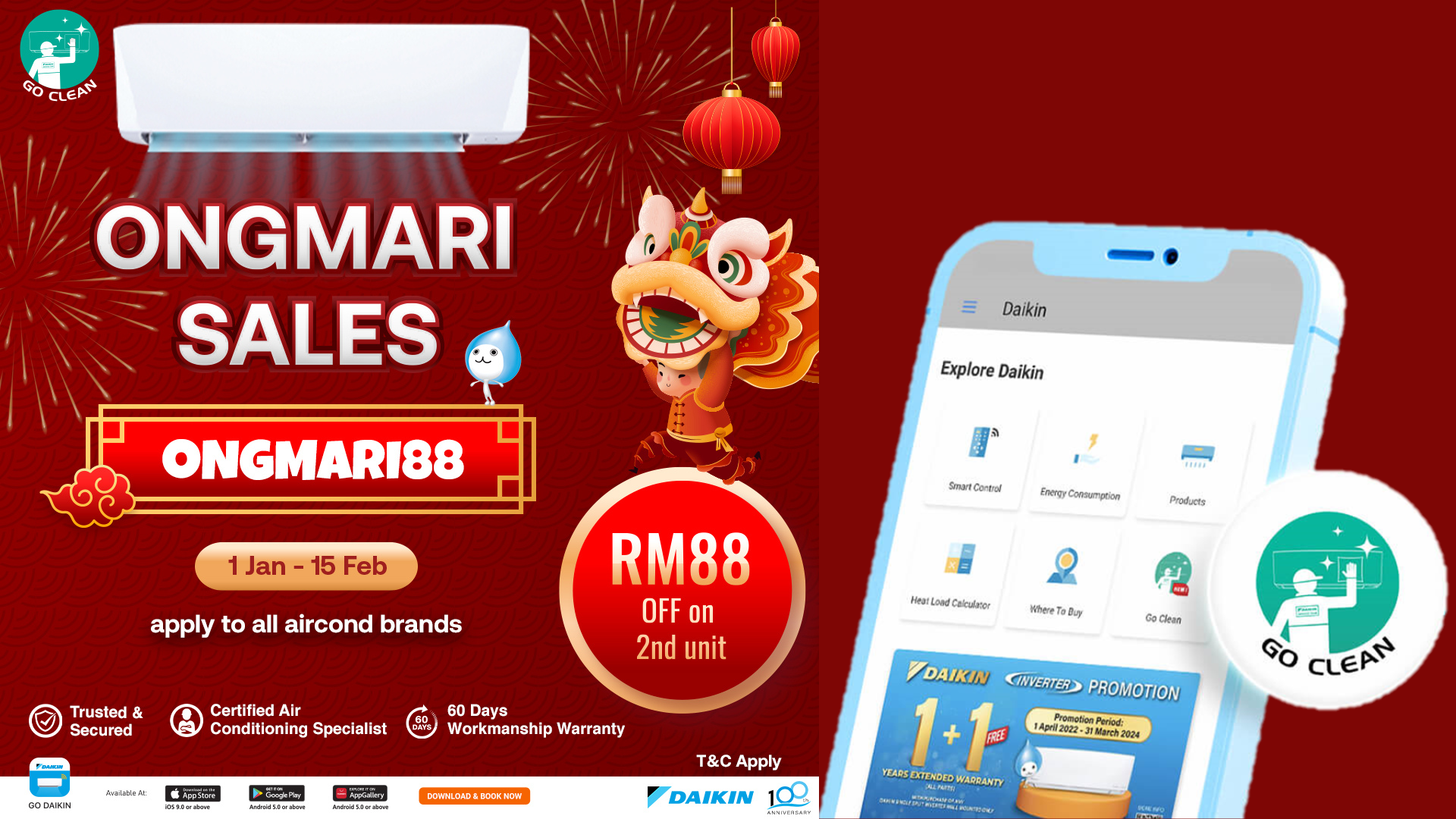 ONGMARI88 Get RM88 Off 2nd Unit | Daikin Malaysia