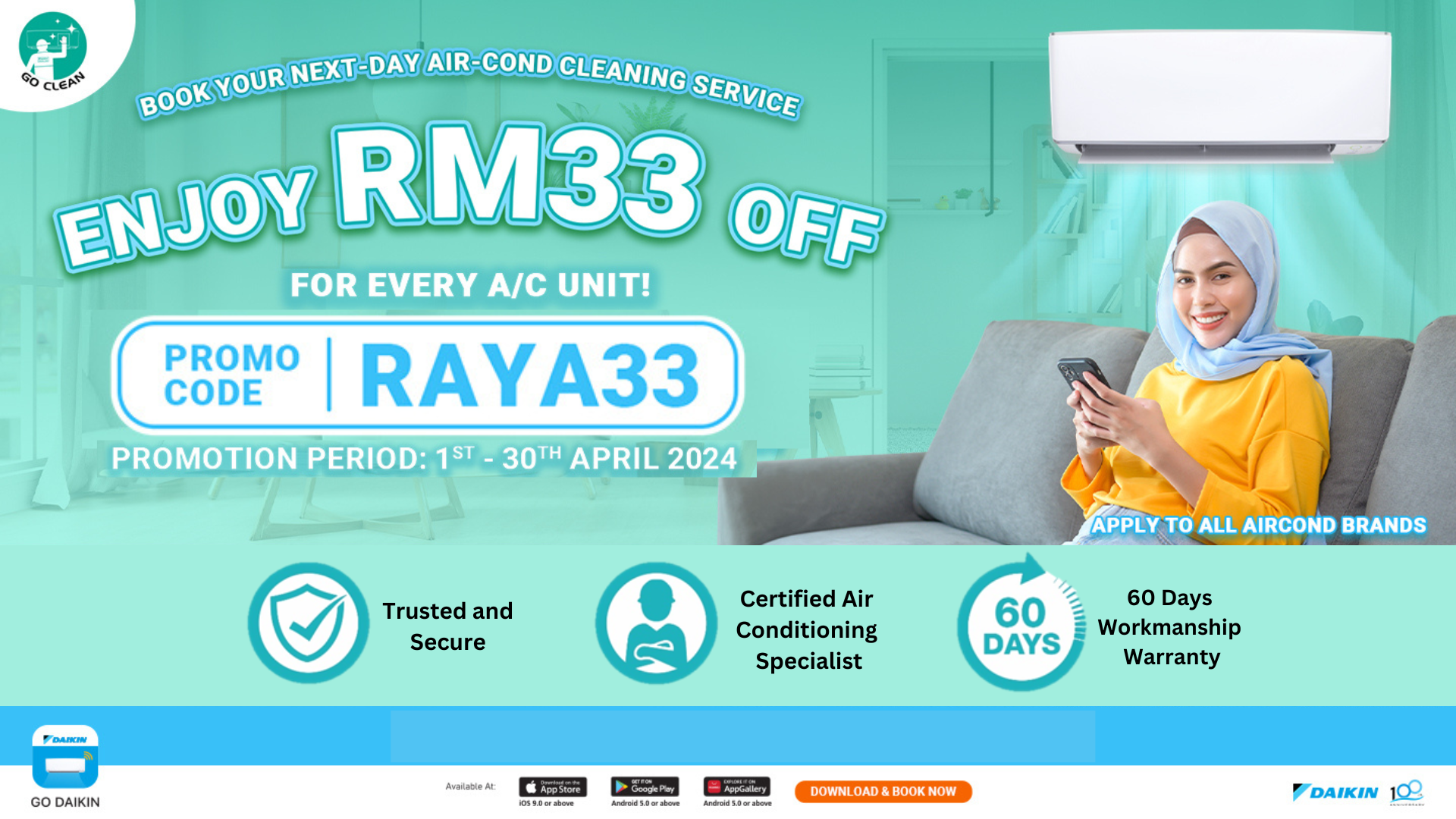 RAYA33 Get RM33 Off For Every Unit | Daikin Malaysia