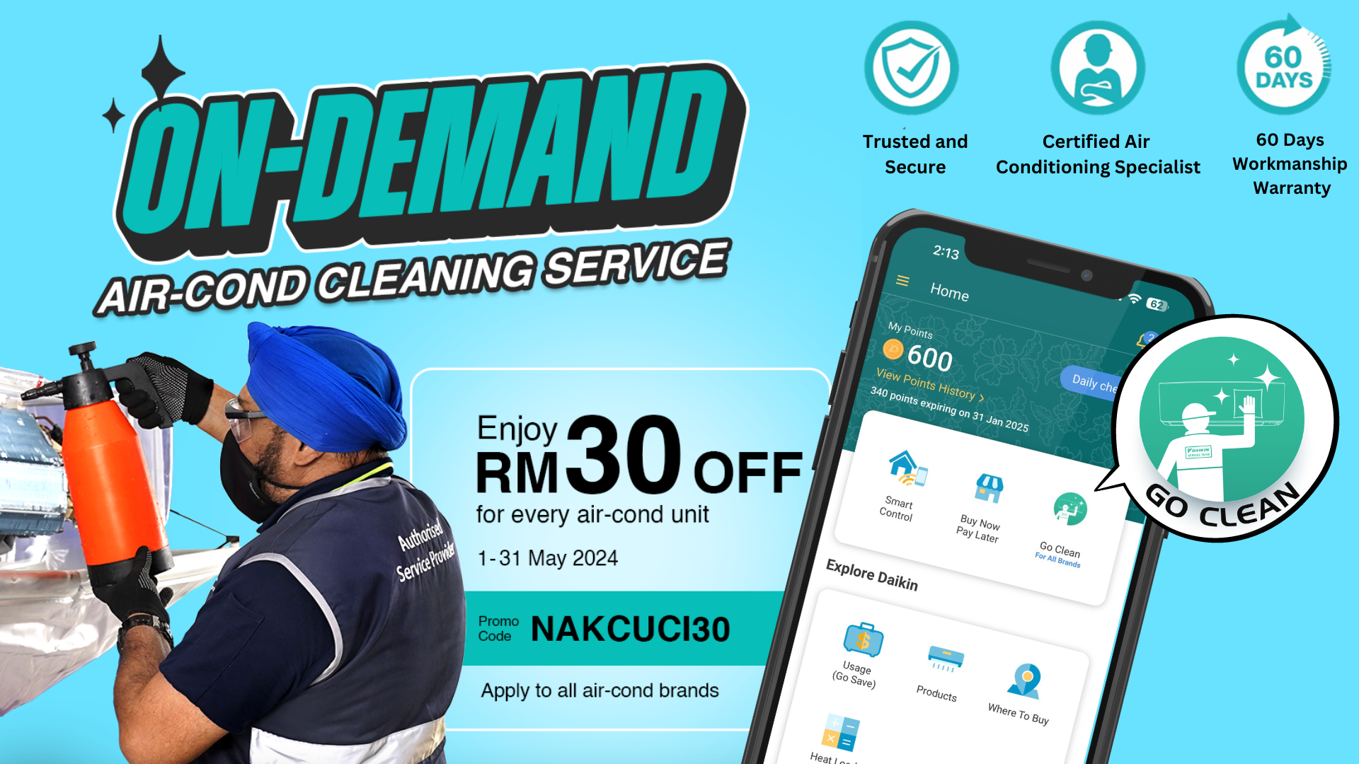 NAKCUCI30 Get RM30 Off For Every Unit | Daikin Malaysia