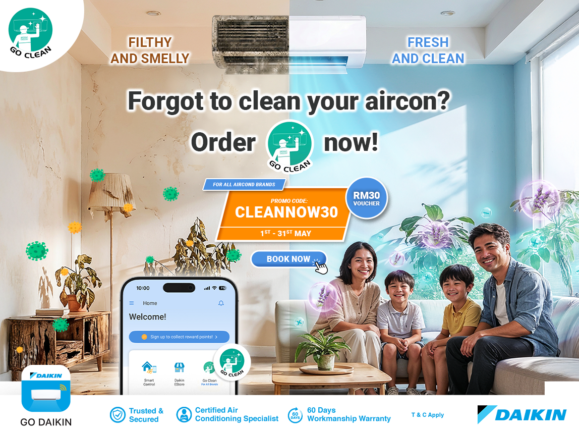 Breathe Better Instantly — Clean Your Aircon Today with code CLEANNOW30 Now! | Daikin Malaysia